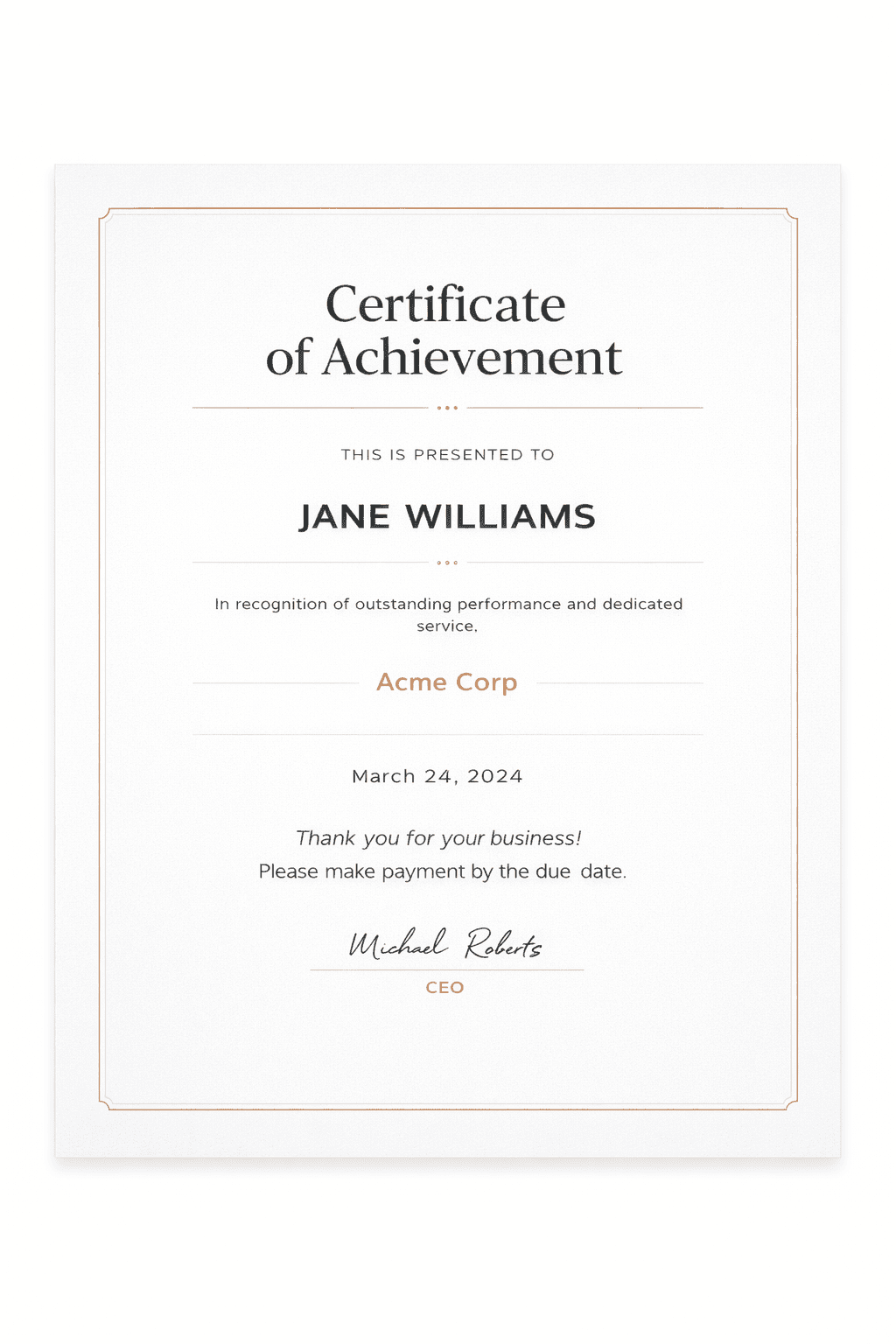 Certificates